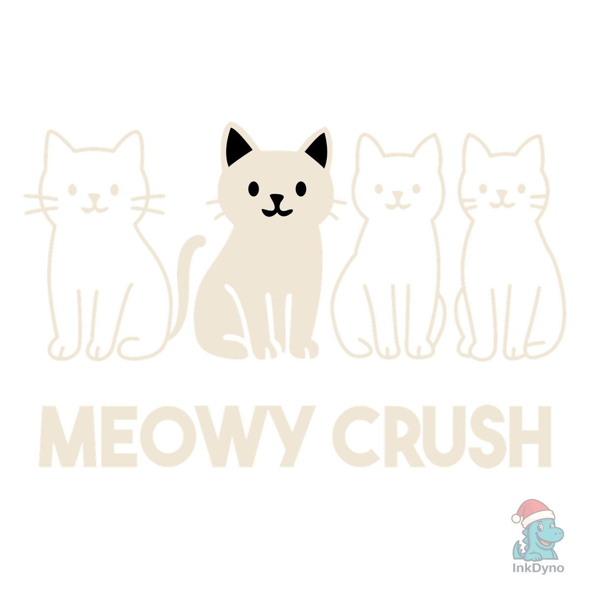 Meowy Crush Cute Cat Valentine Vector