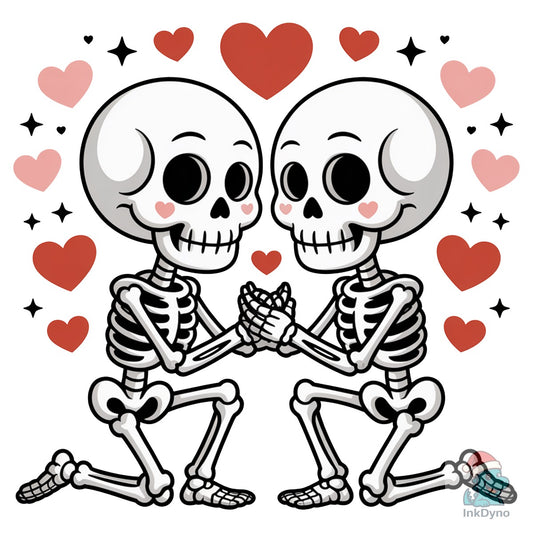 Funny Skeleton Valentine Funny Love - DTF Transfer