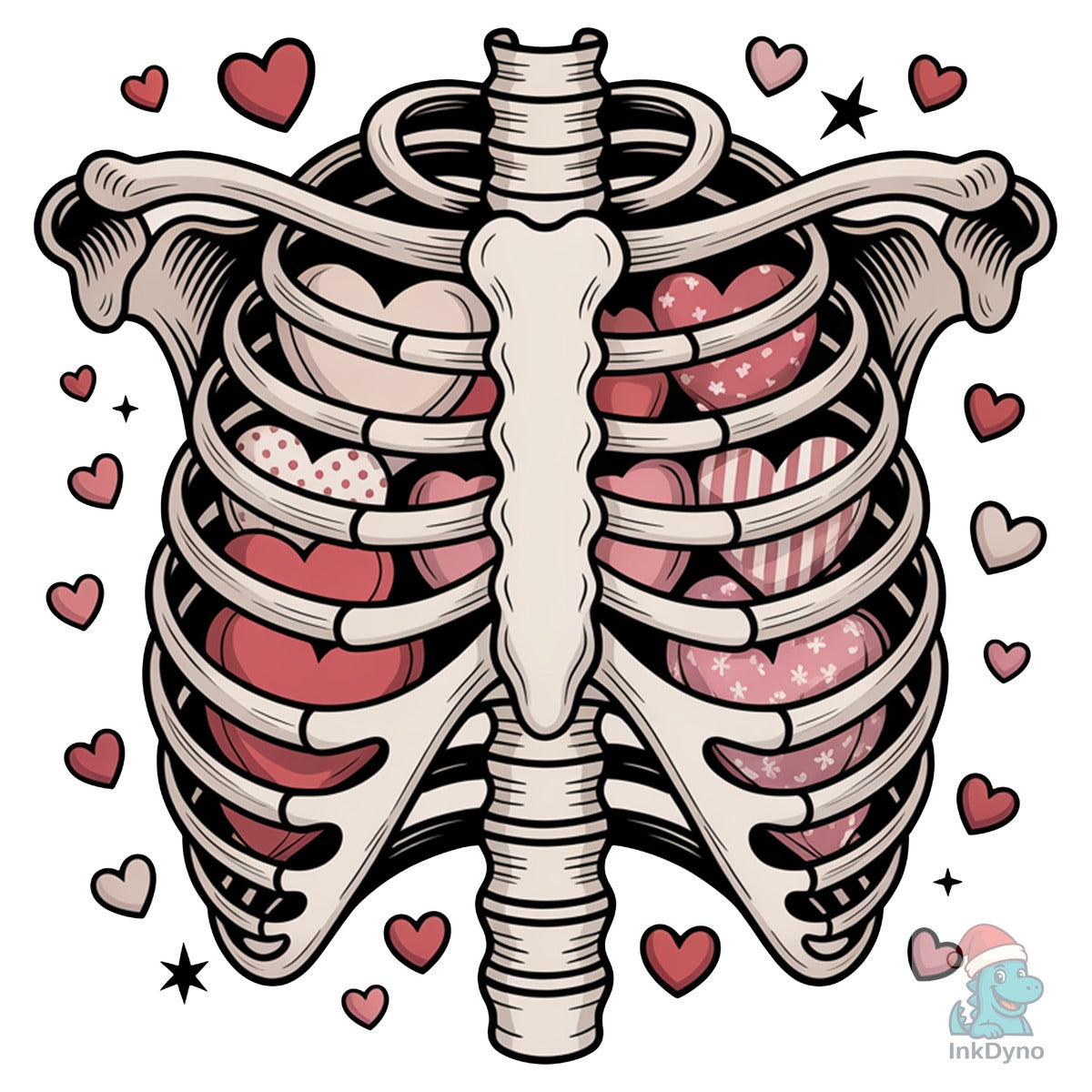 Ribcage Skull Funny Valentines