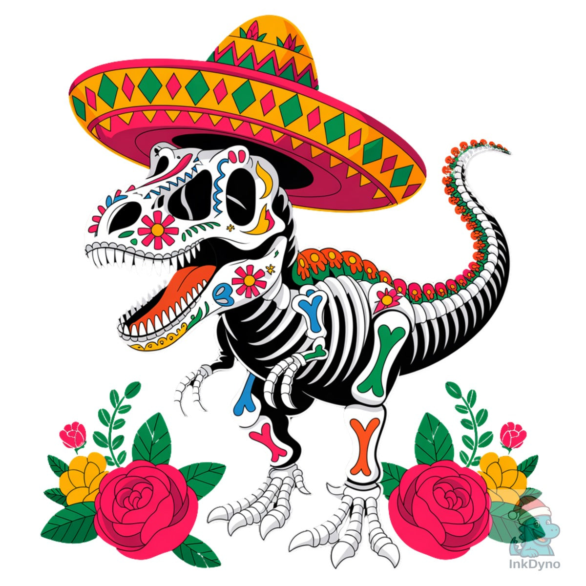 Cinco De Mayo Dinosaur Sugar Skull