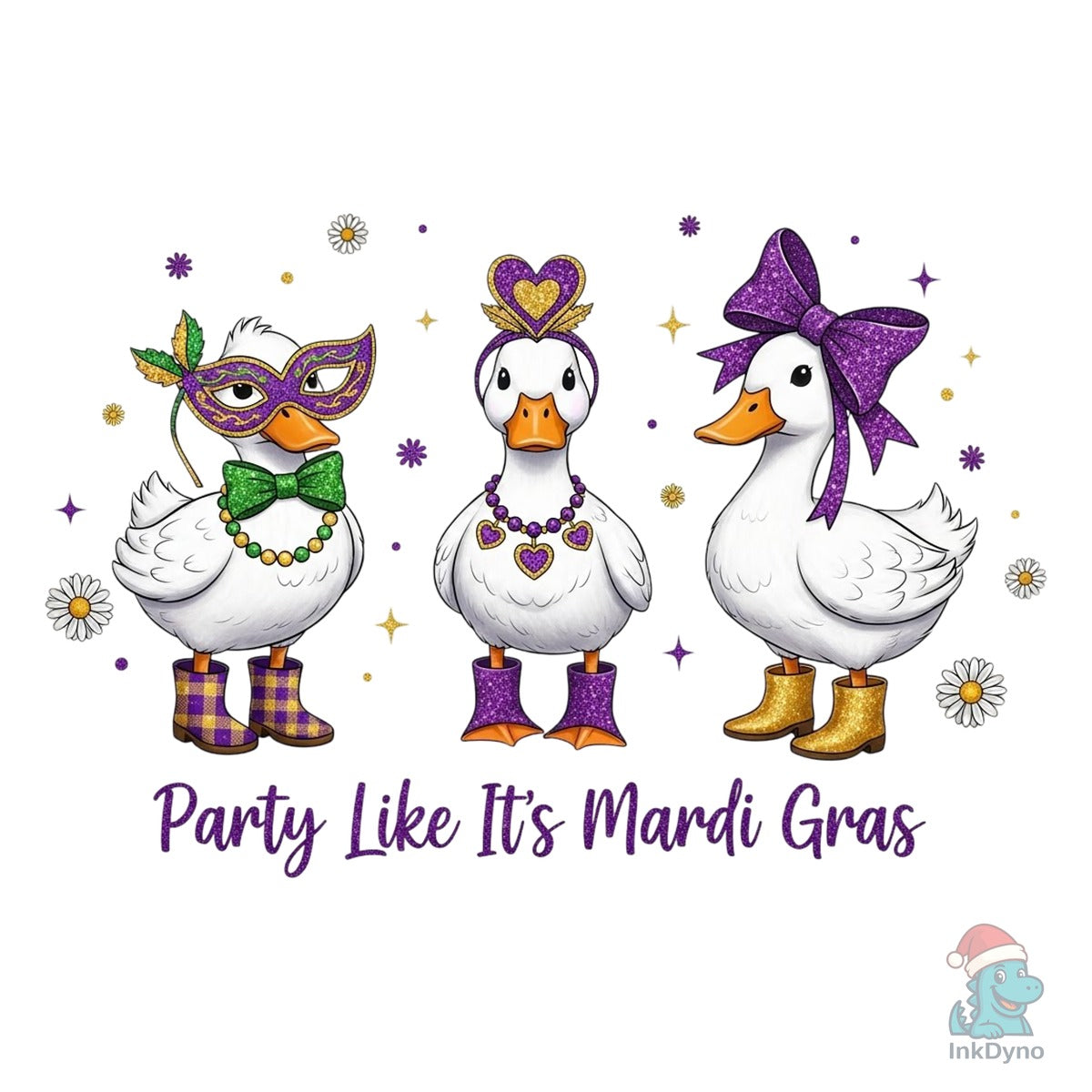Mardi Gras Goose Coquette Bow
