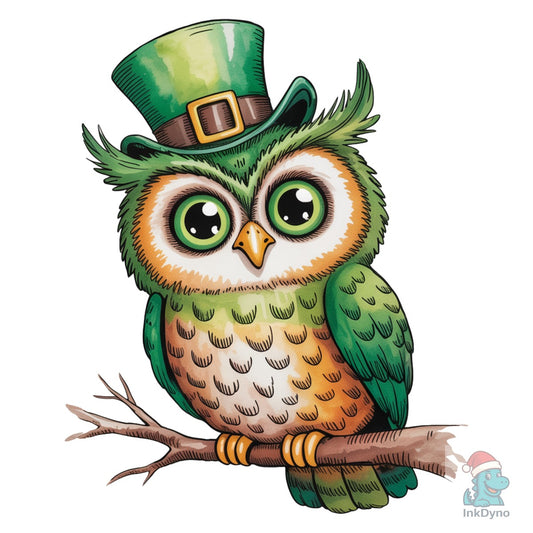 St Patrick Owl Cute Lucky Owl - DTF Transfer