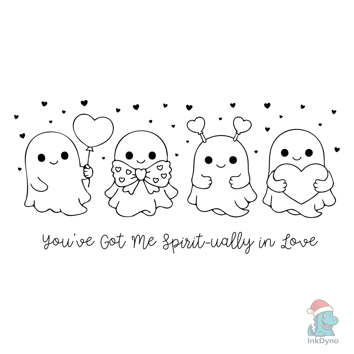 Cute Valentine Ghost Love Print