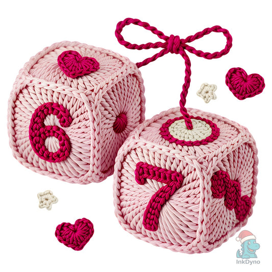 Crochet Dice Six Seven Valentine - DTF Transfer