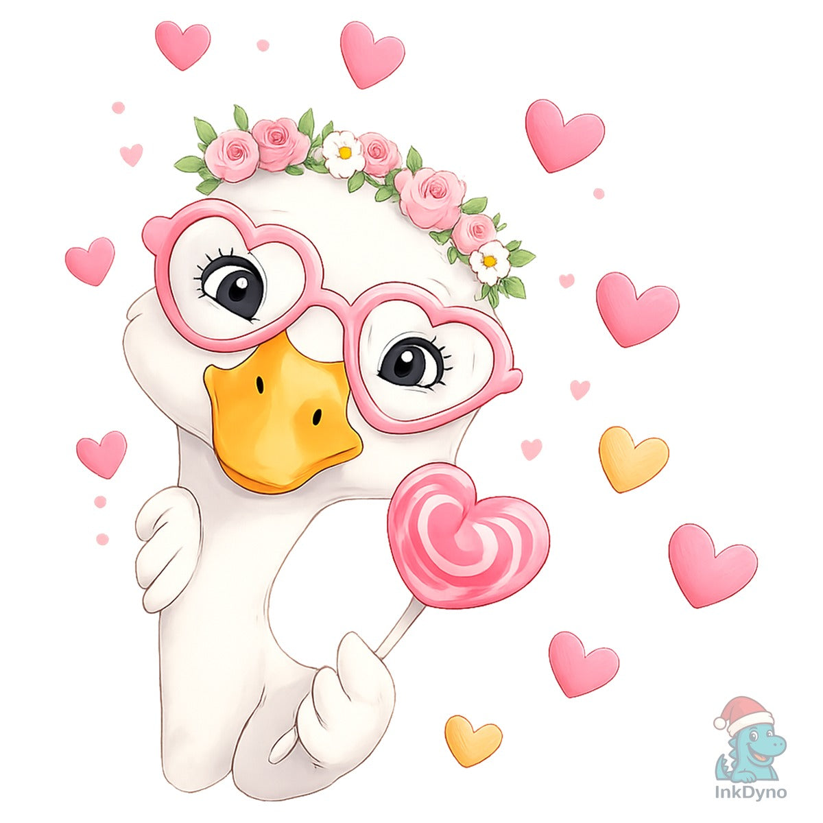 Retro Valentine Goose Funny Gooses