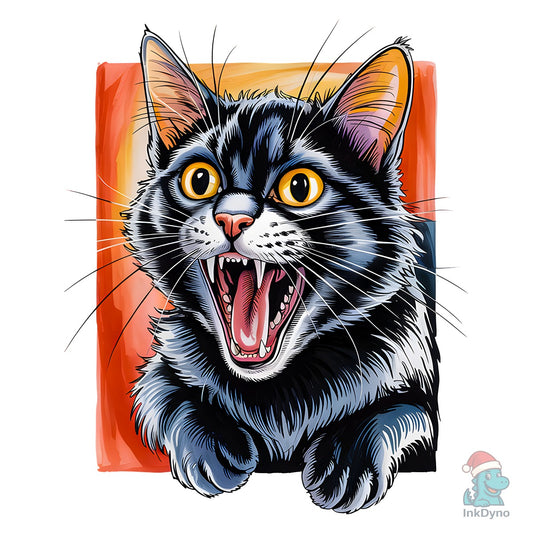 Screaming Black Cat - DTF Transfer
