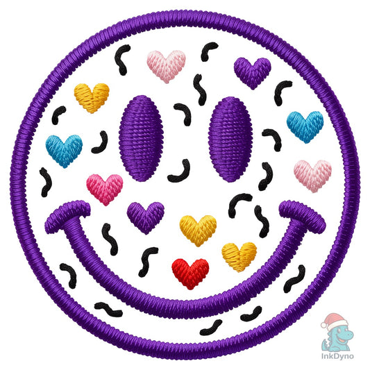 Valentine Faux Chenille Smiley Face - DTF Transfer