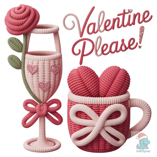 Crochet Valentine Please Coffee Cup - DTF Transfer