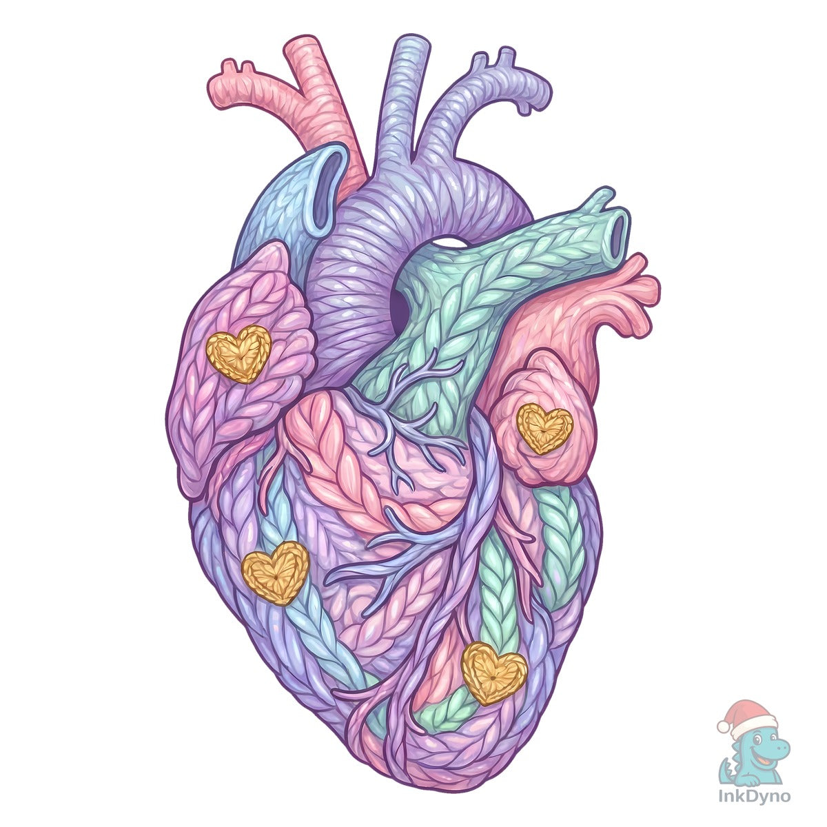 Faux Embroidery Anatomical Heart
