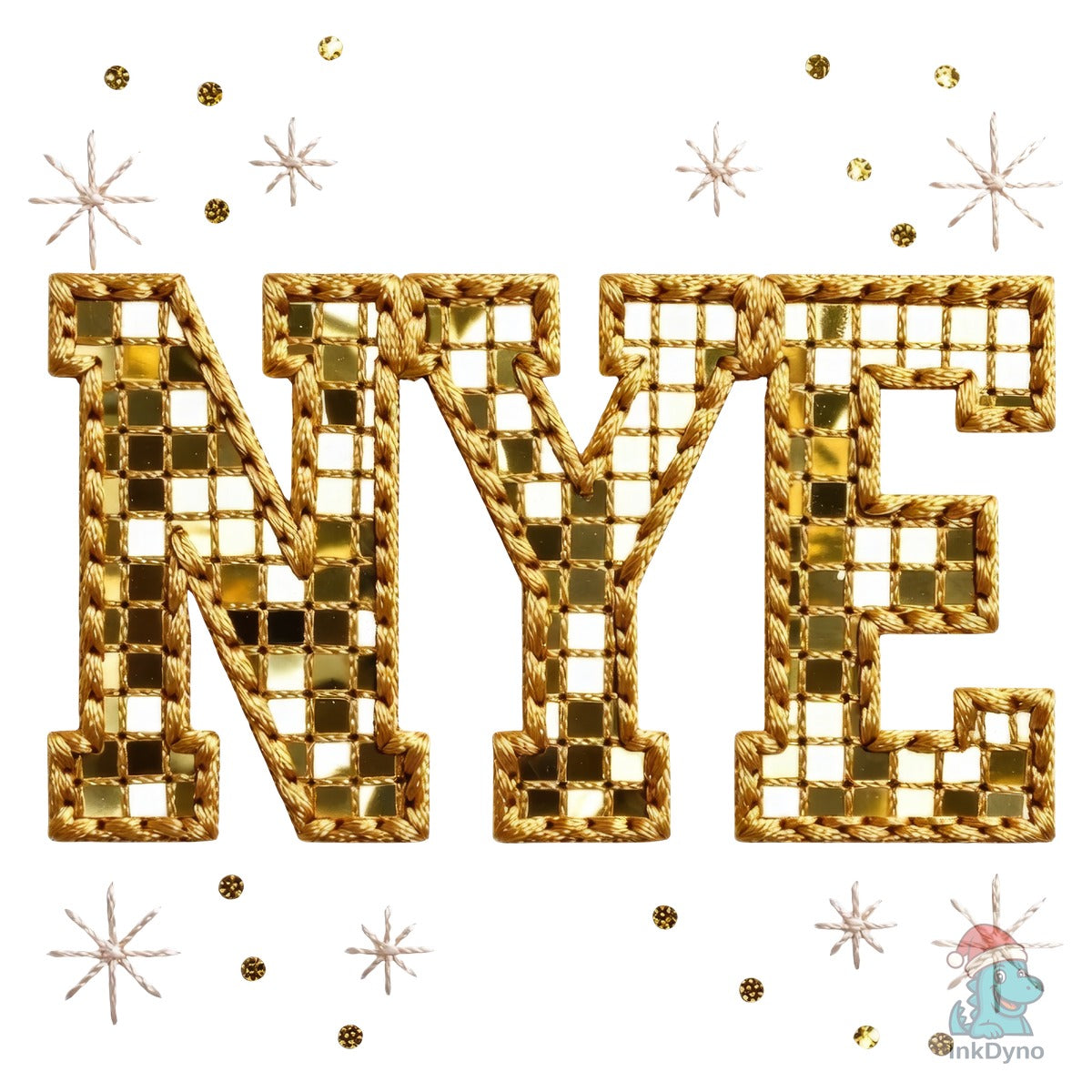 Faux Embroidery Disco NYE