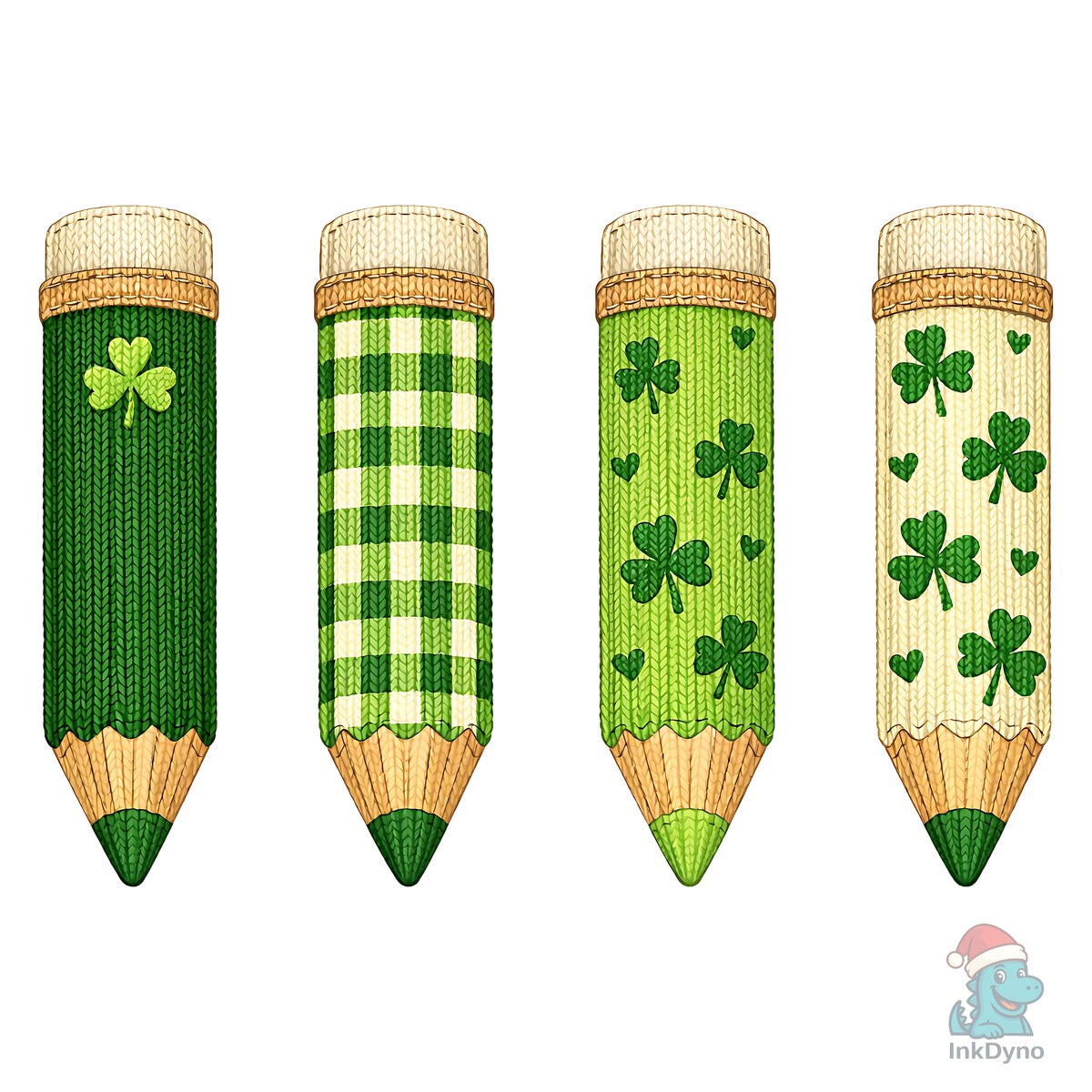 Lucky Irish Shamrock Pencils Set