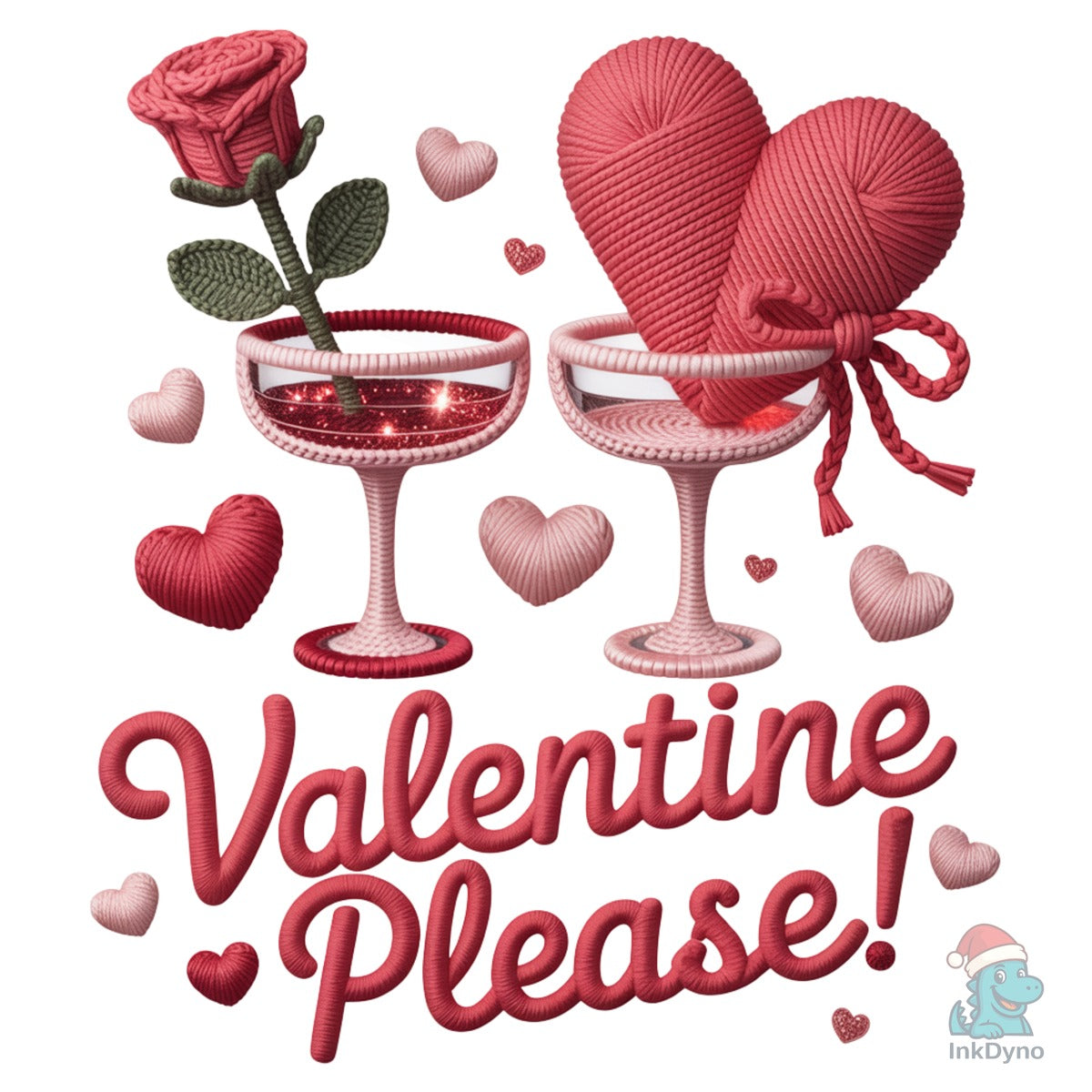 Crochet Valentine Rose Drinks Cheers