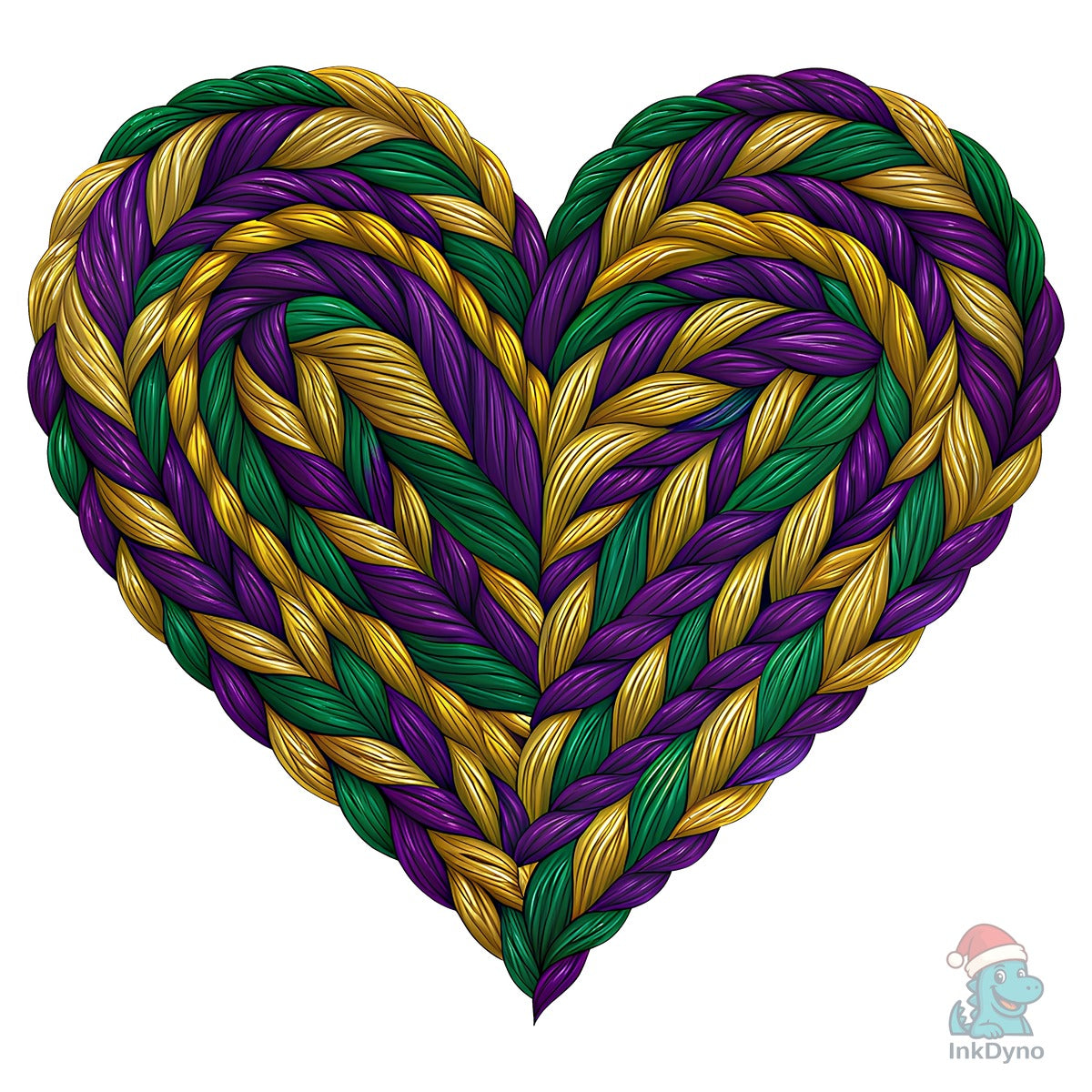 Latch Hook Mardi Gras Heart
