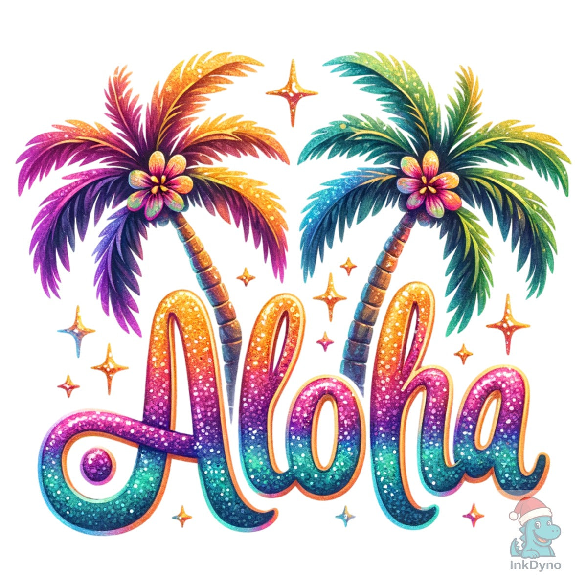 Colorful Summer Aloha Palm Trees