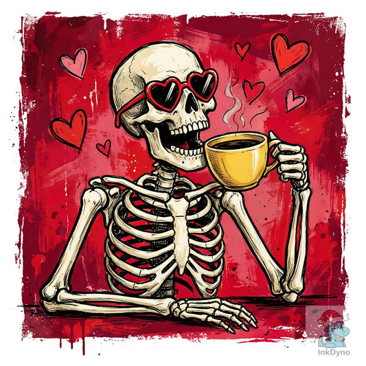 Funny Skeleton Coffee Valentine - DTF Transfer