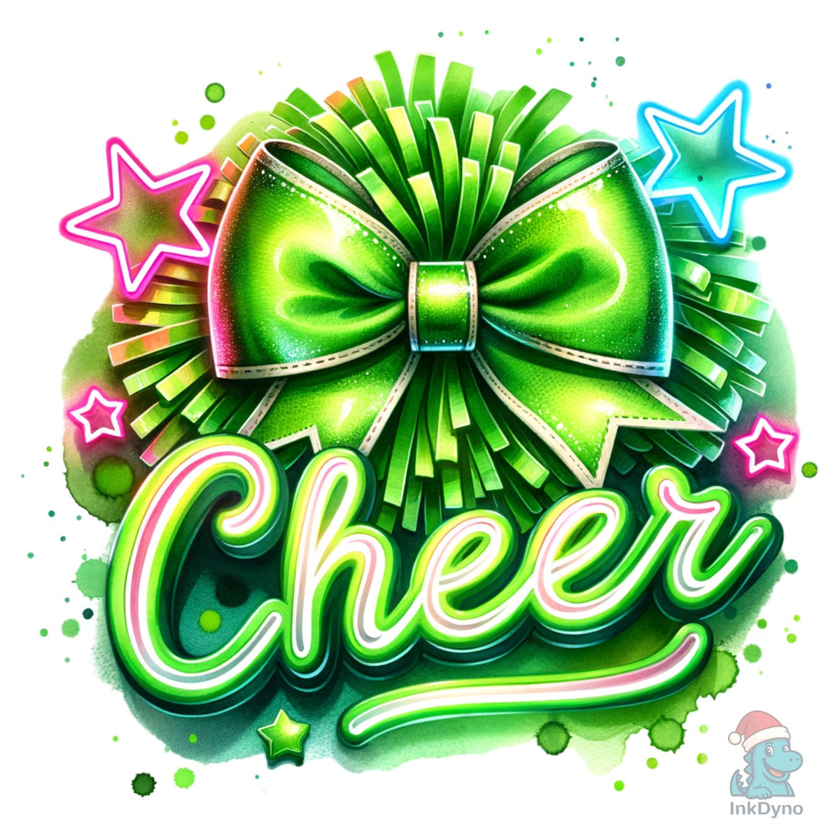 Neon Green Cheer Coquette Bow