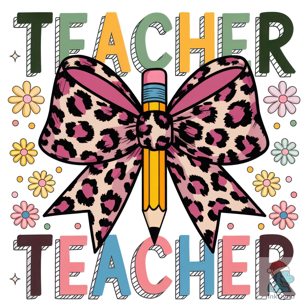 School Teacher Coquette Leopard Bow