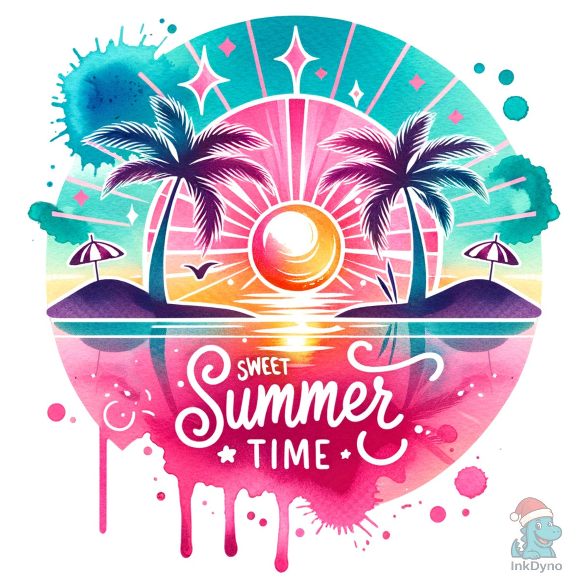 Sweet Summer Time Palm Tree Beach