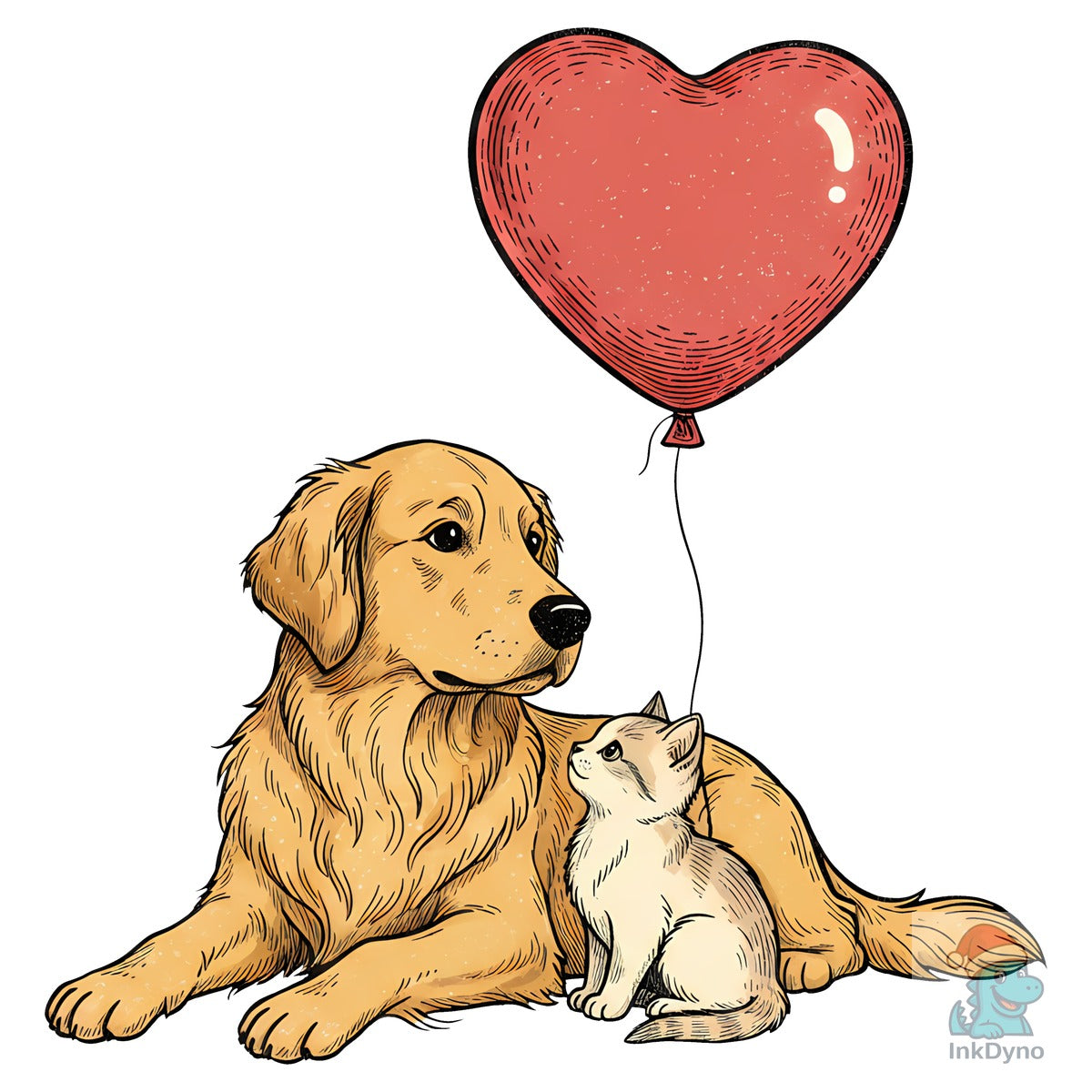 Valentine's Day Dog and Cat Love