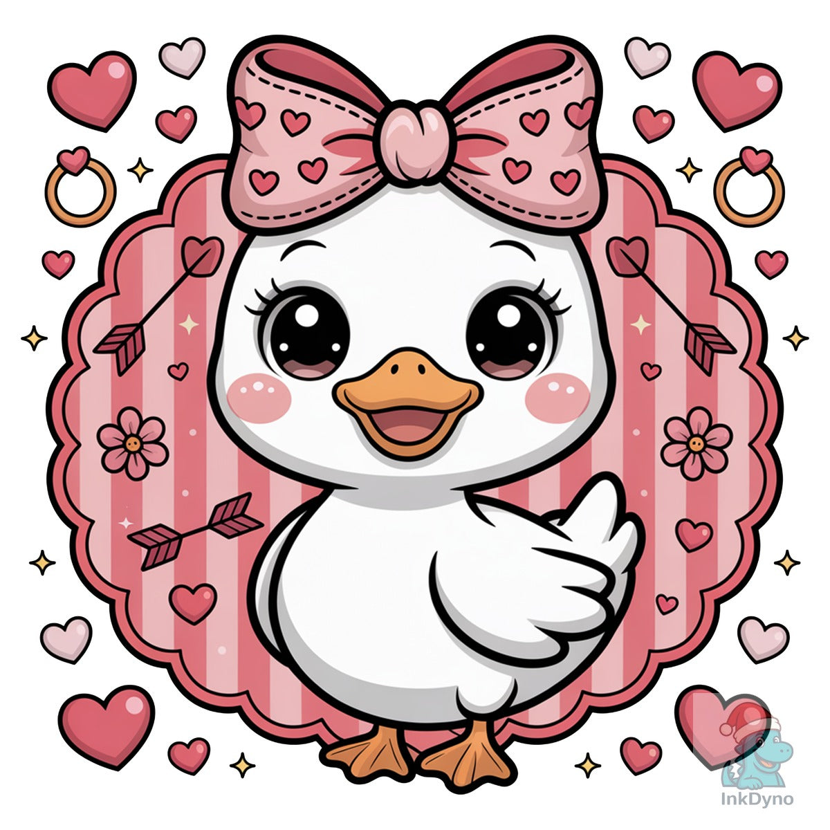 Preppy Valentines Goose Valentine