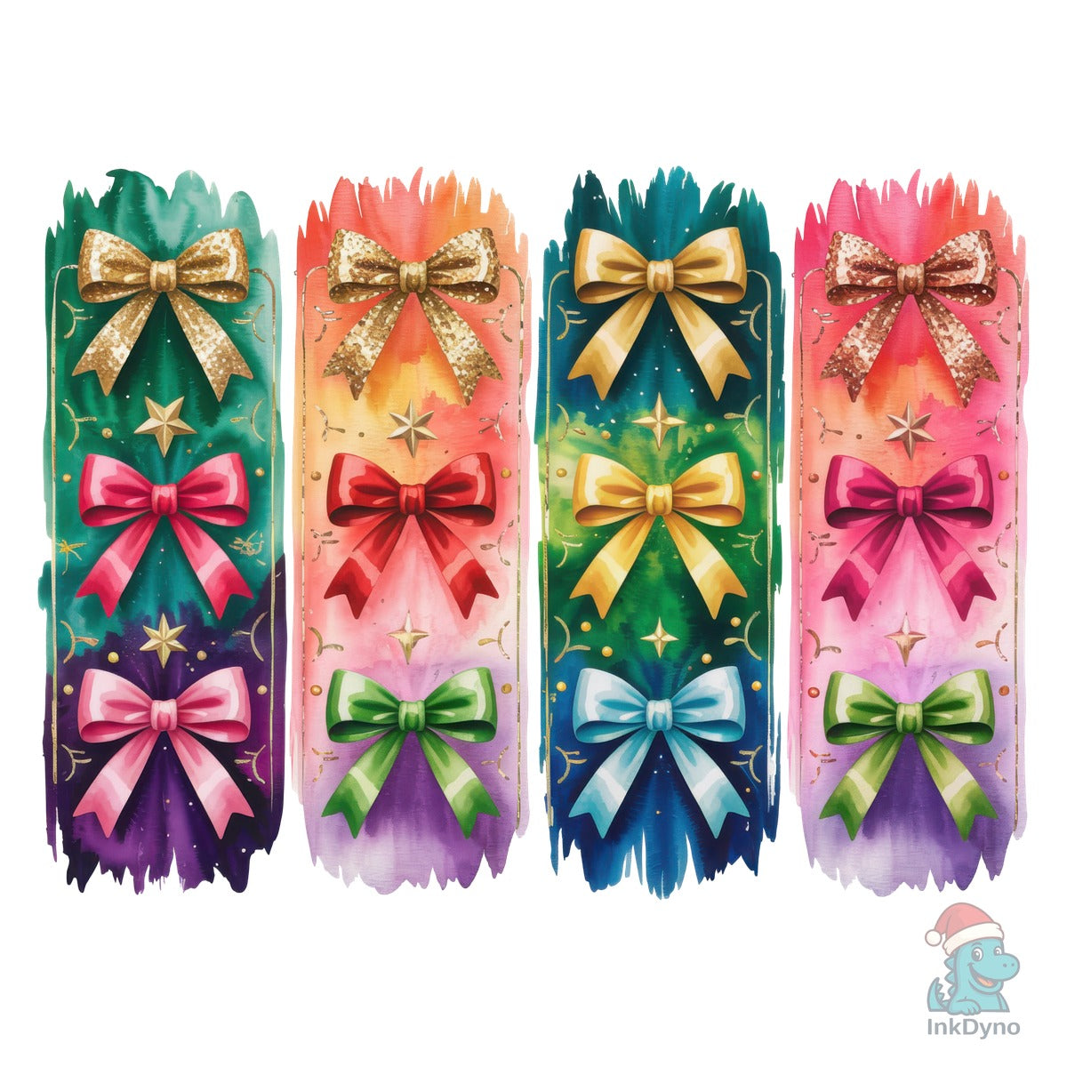 Colorful Coquette Bows Brushstroke