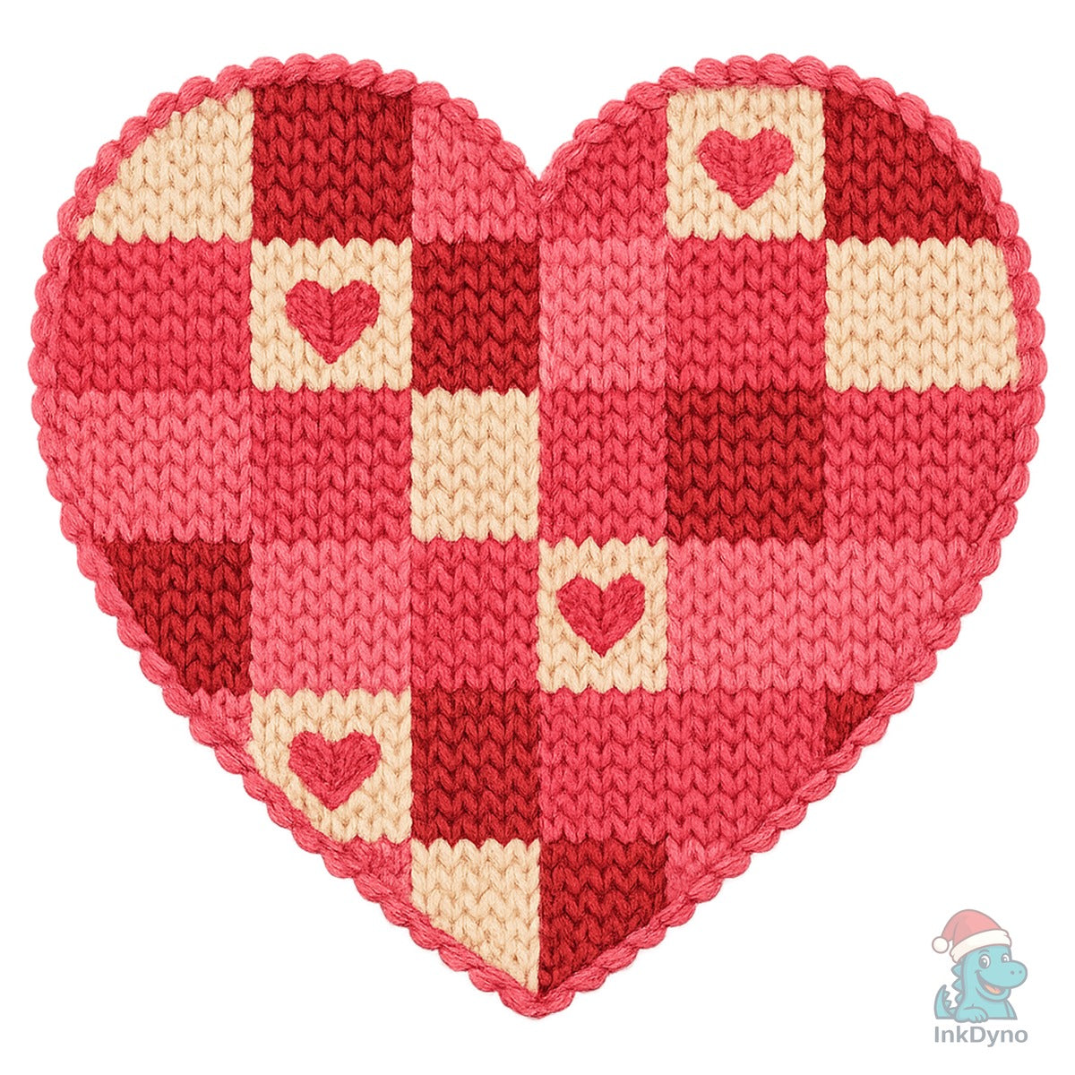 Crochet Patchwork Heart Quilted