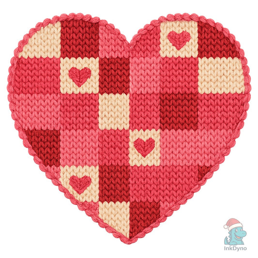Crochet Patchwork Heart Quilted - DTF Transfer