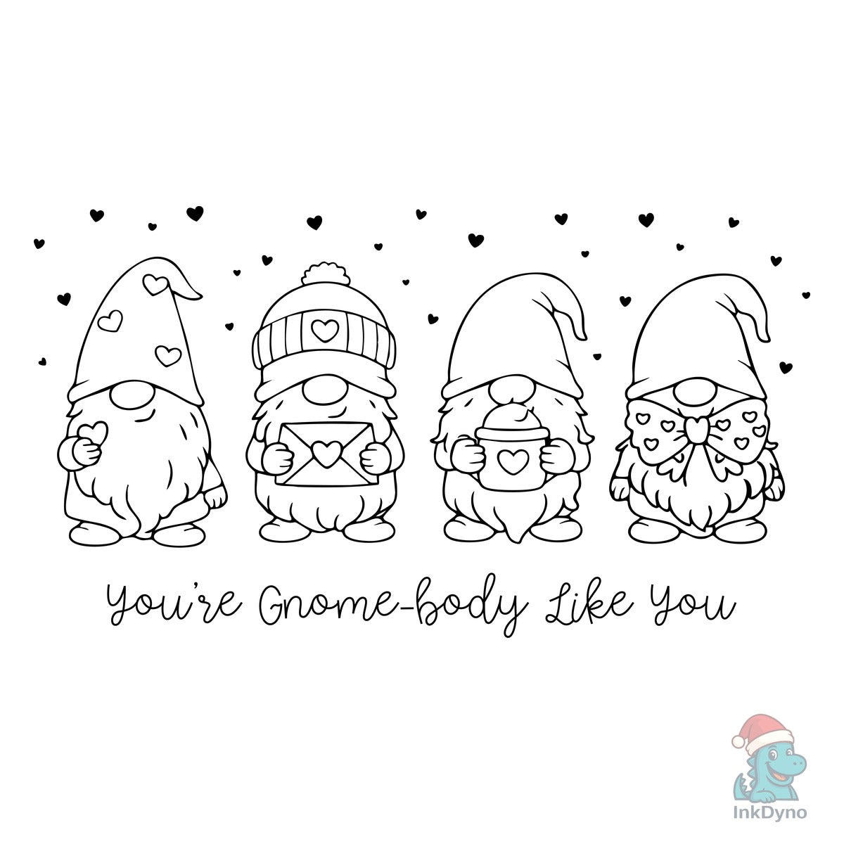 Cute Valentine Gnome Love Print