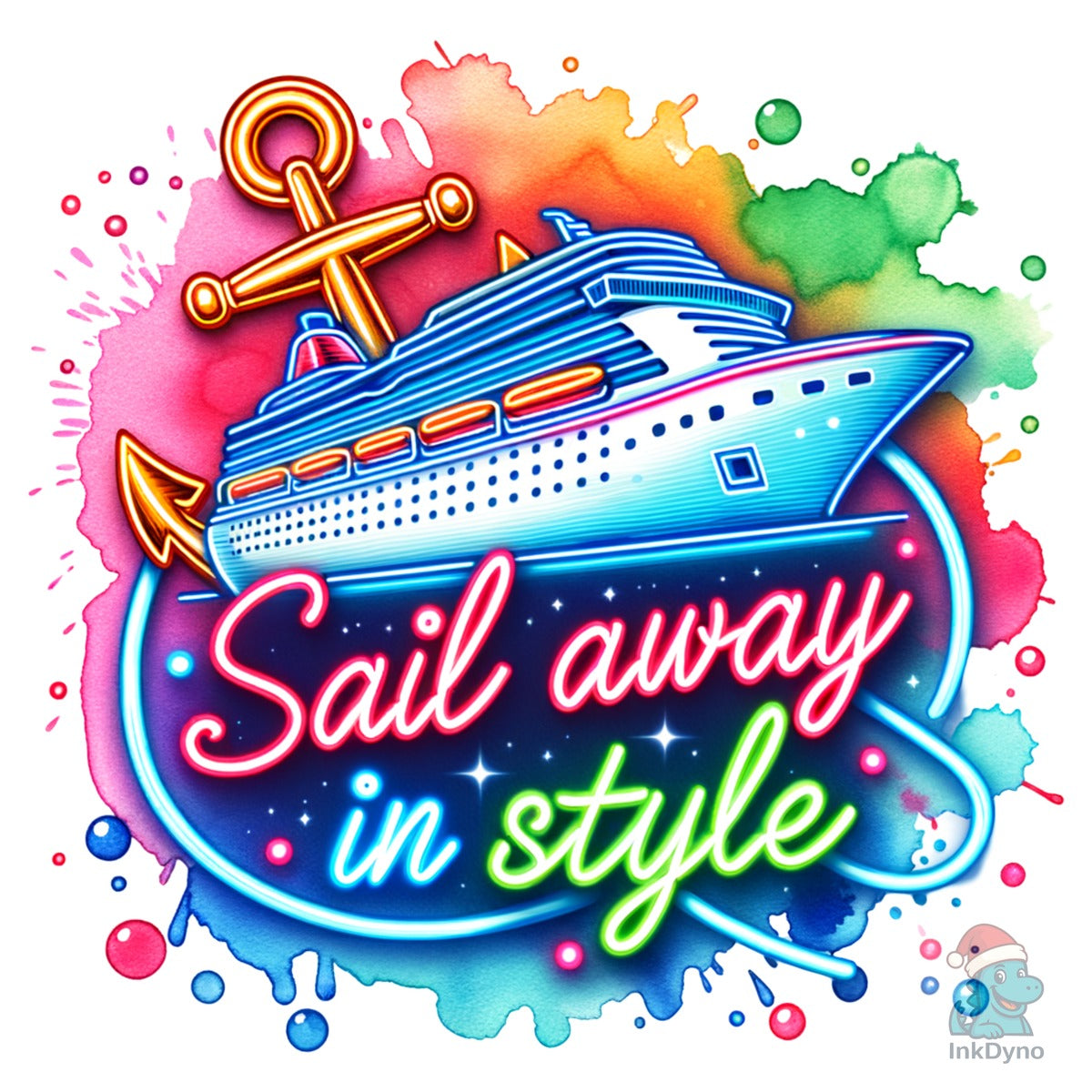 Neon Cruise Ship Sail Away in Style