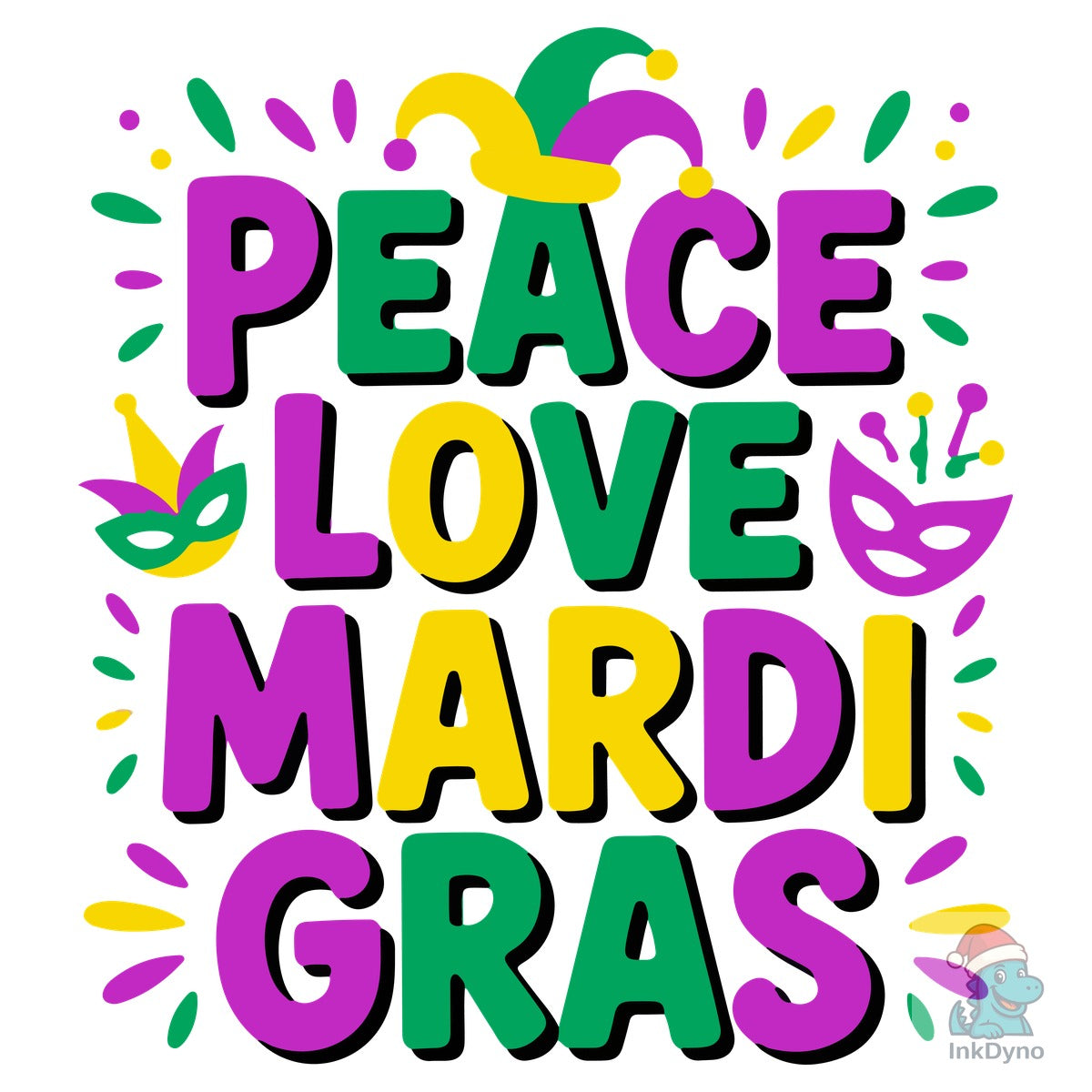 Carnival Vibes Peace Love Mardi Gras