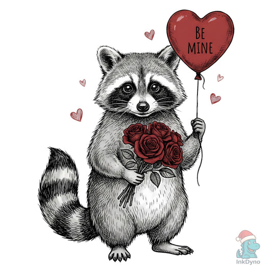 Cute Valentine's Day Raccoon Sublimation - DTF Transfer
