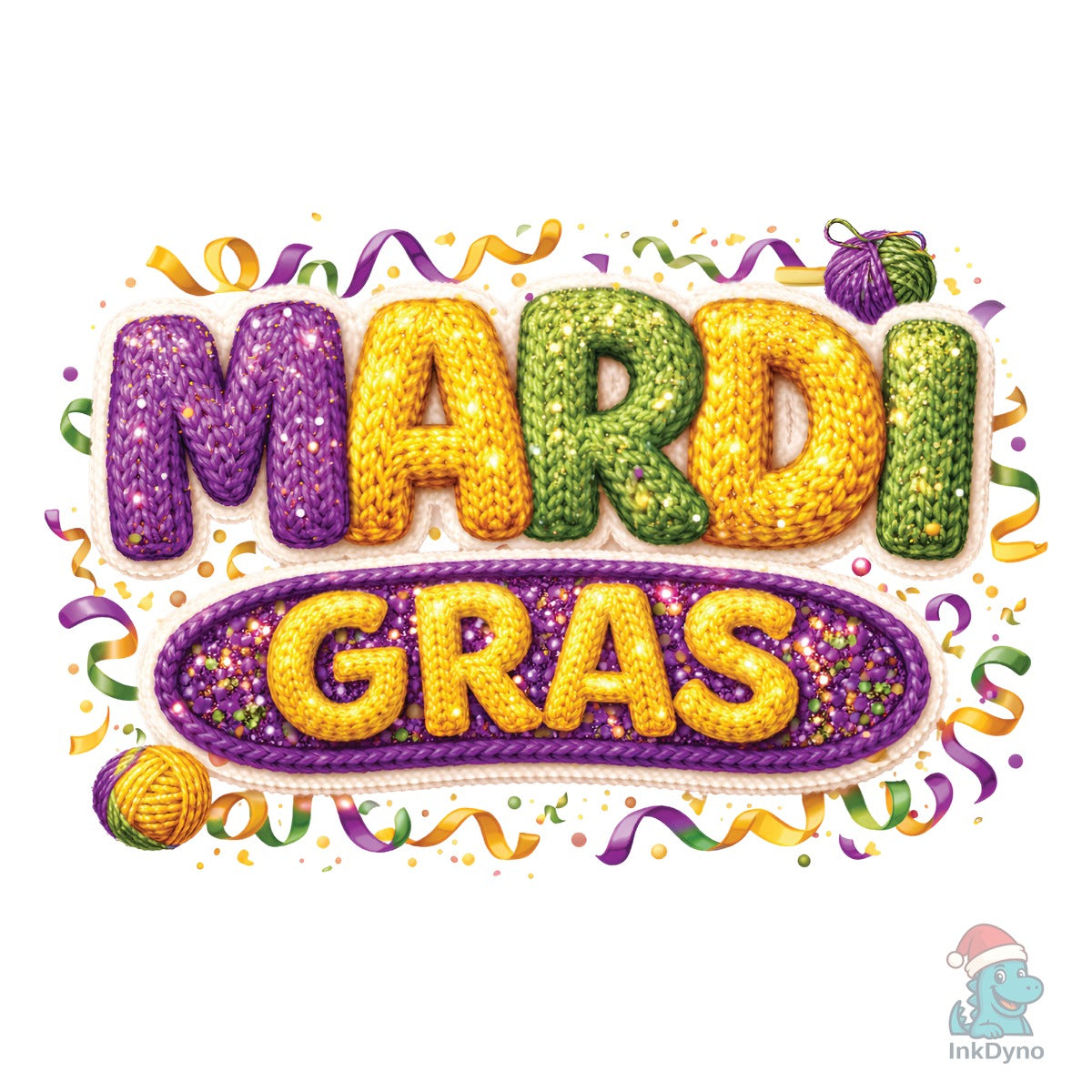 Faux Yarn Mardi Gras Crochet