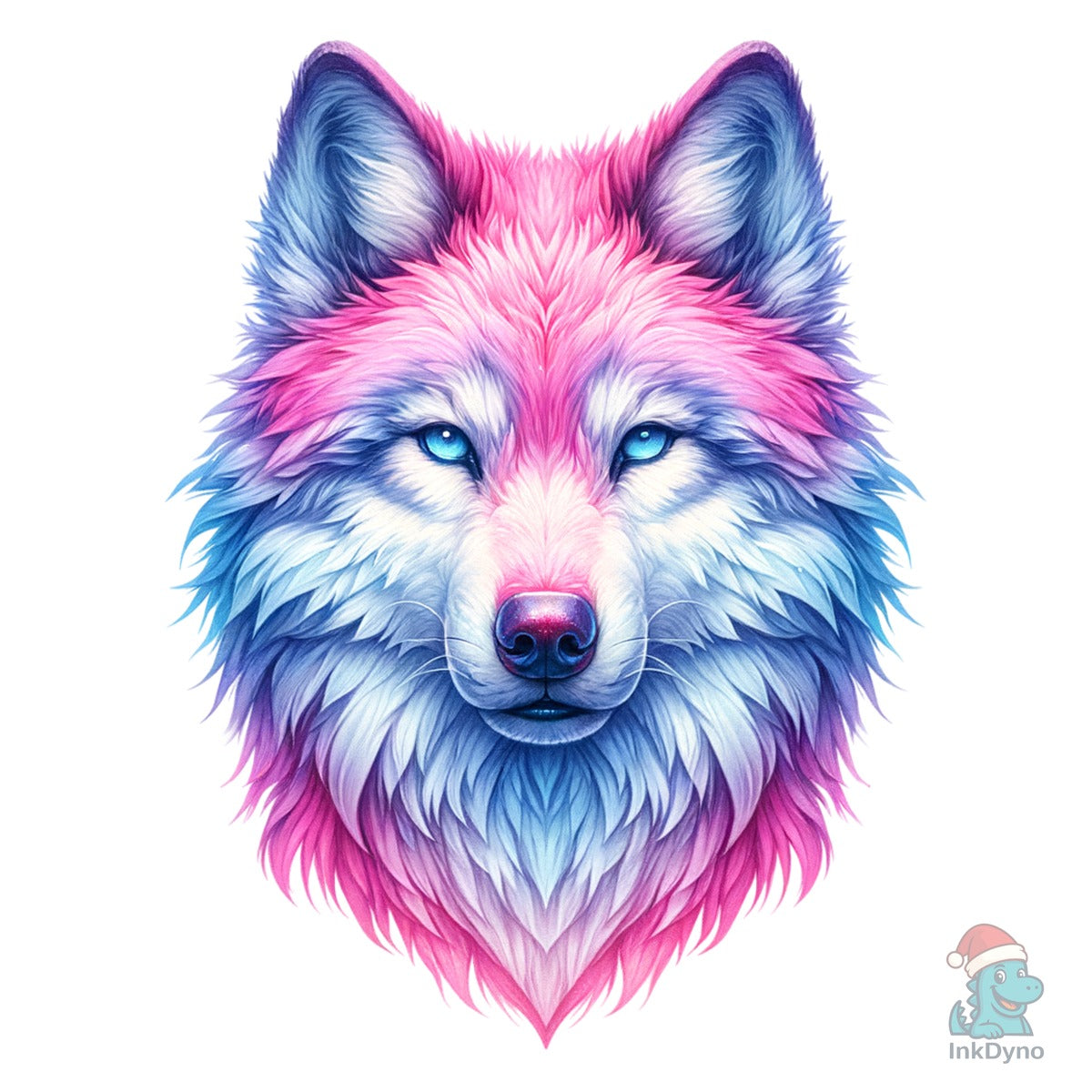 Pink Blue Neon Wolf