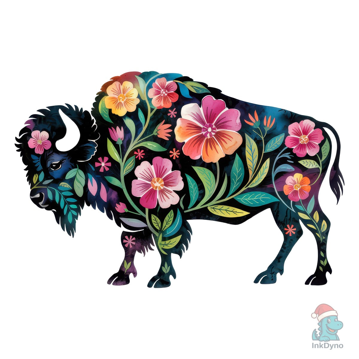 Floral Buffalo Bison Flowers