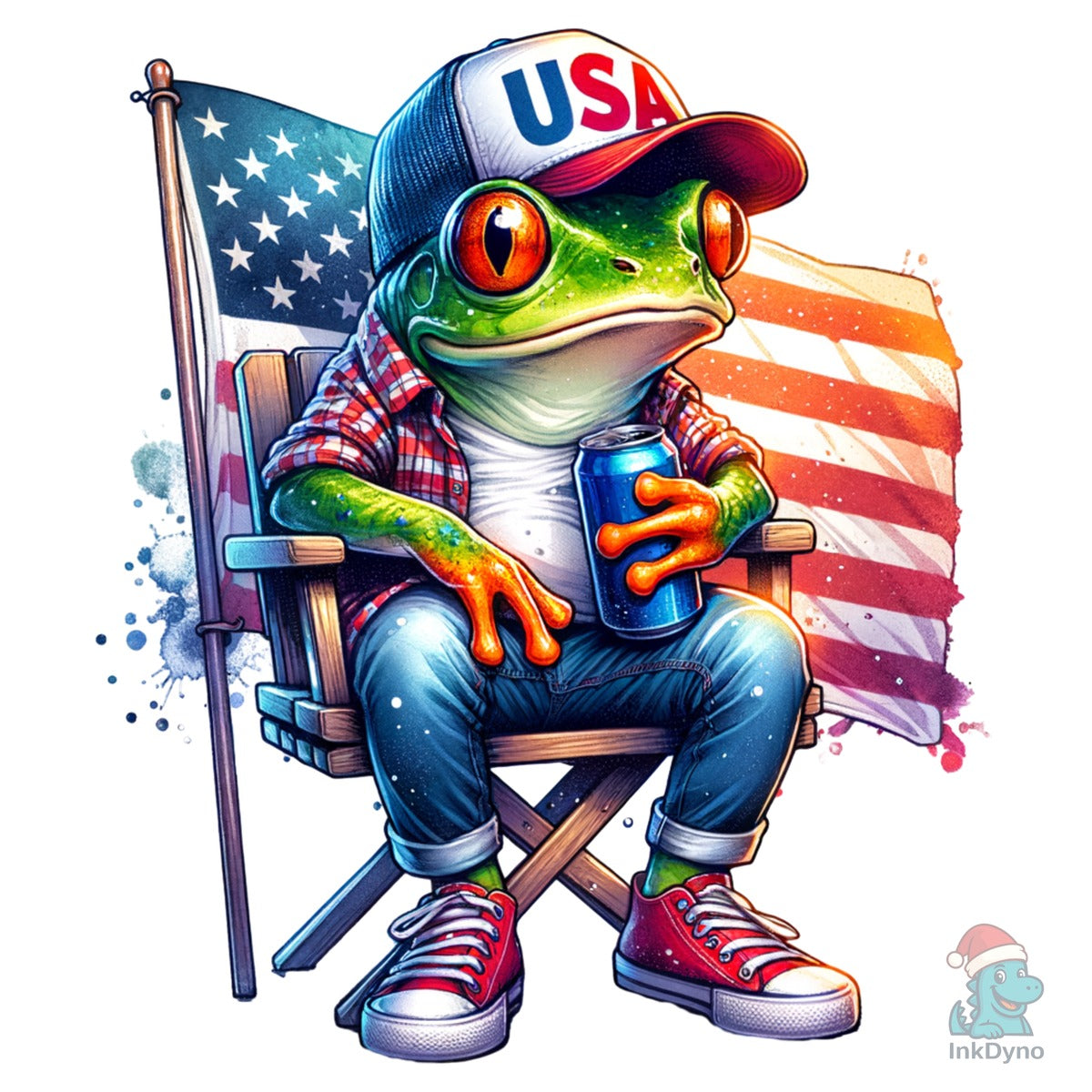 Frog American Flag 4th of July