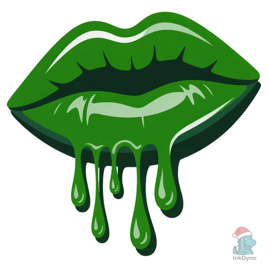 Green Dripping Lips St Patrick's - DTF Transfer