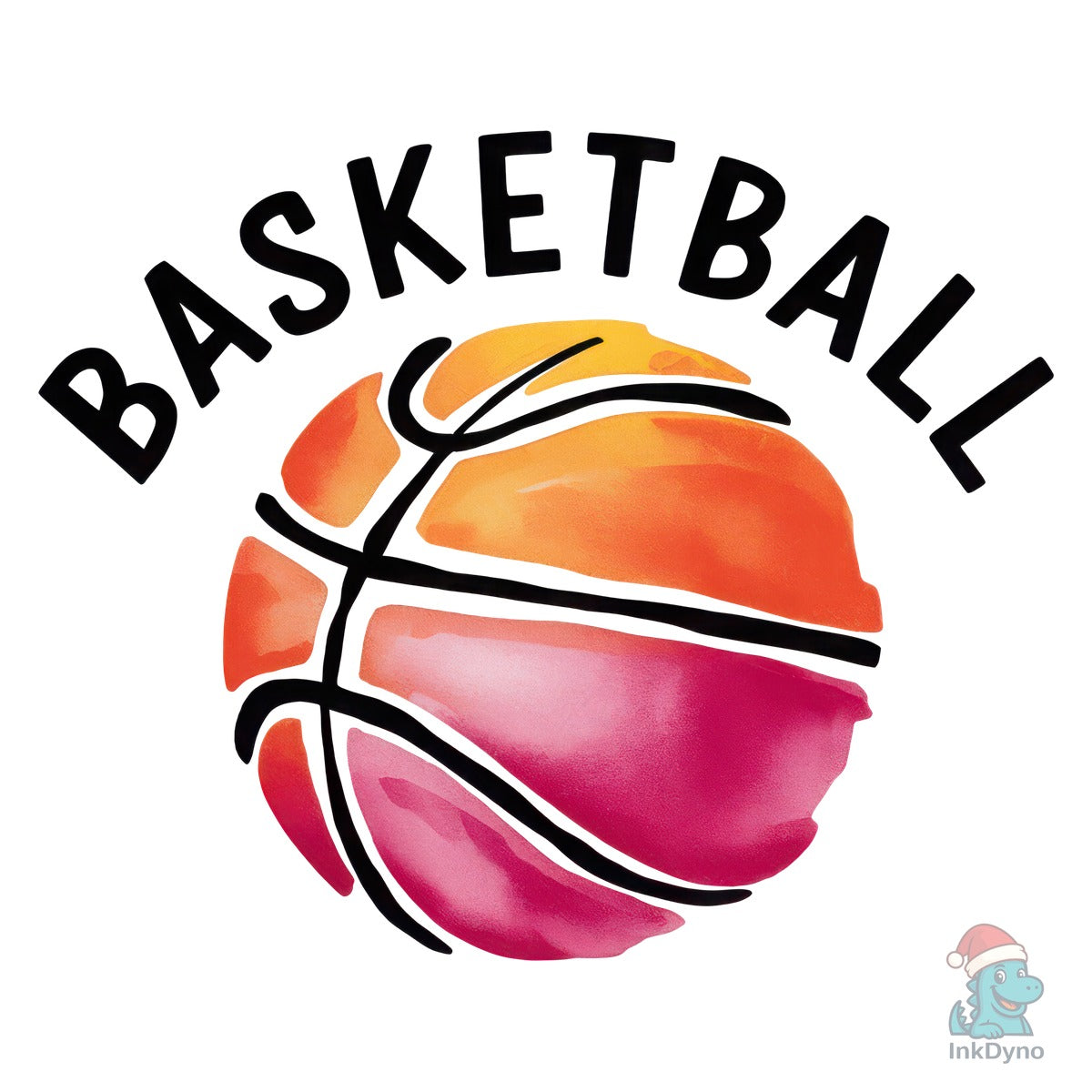 Watercolor Basketball Ball Mascot