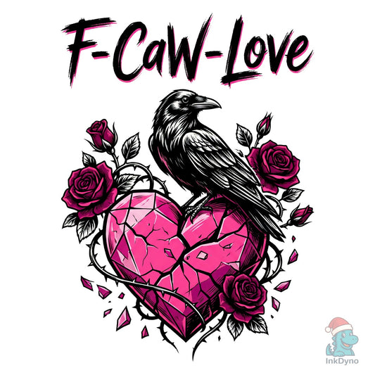 F-Caw-Love Raven Gothic Valentine - DTF Transfer