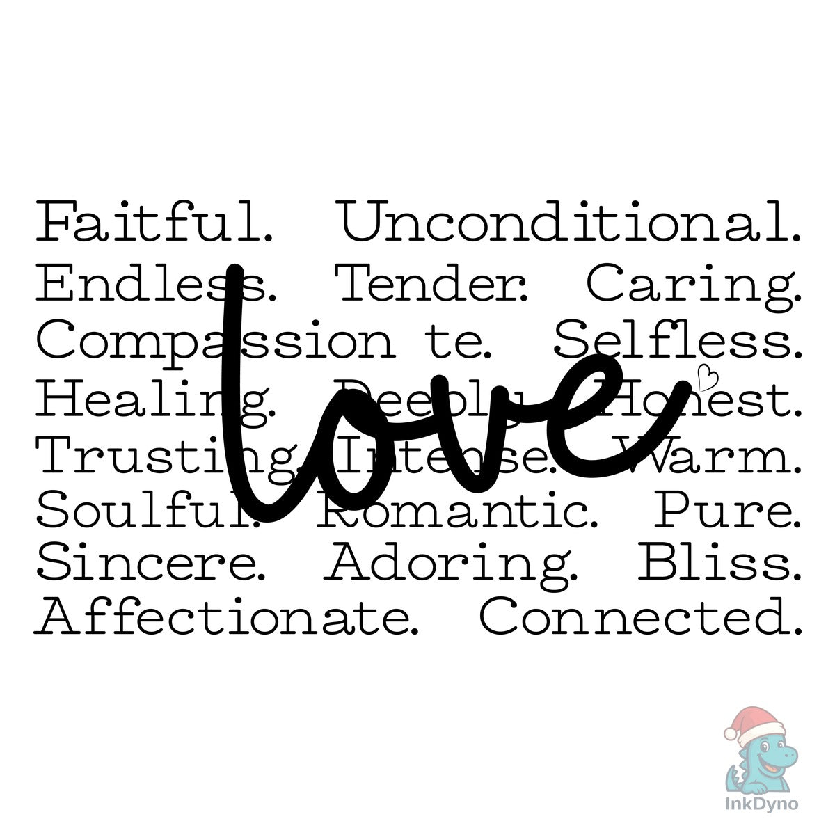 Love Words Love Tshirt Design