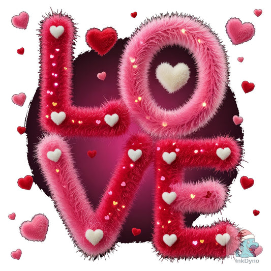 Furry Love Sign with Hearts - DTF Transfer