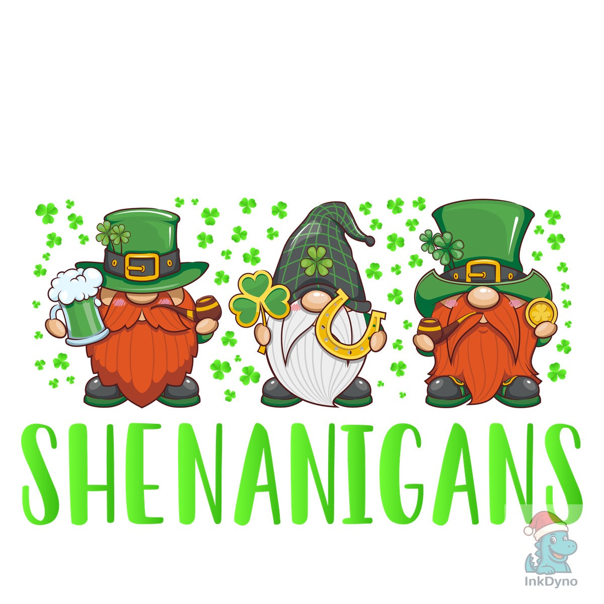 Funny St Patrick's Day Gnome Shamrock