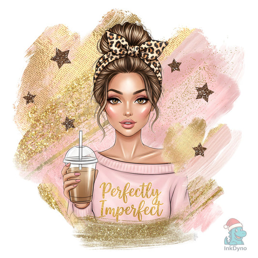 Perfectly Imperfect Pink Gold Glitter - DTF Transfer