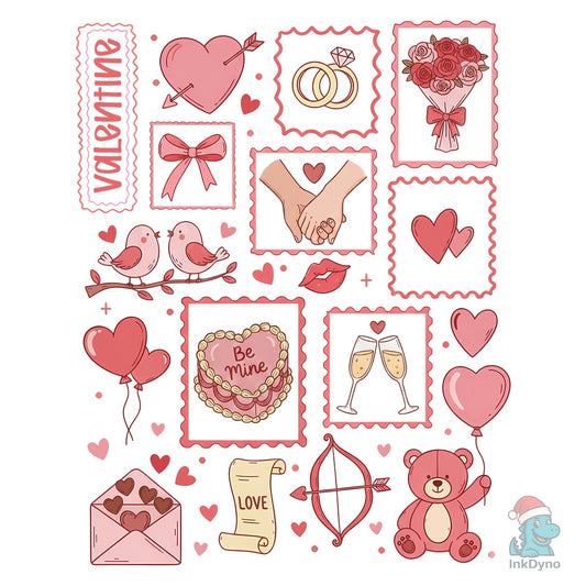 Doodle Valentine Romantic Love Heart - DTF Transfer
