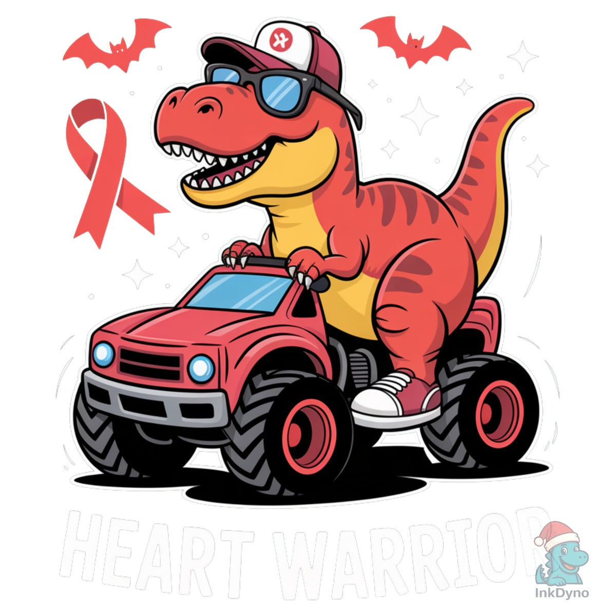 Heart Warrior Dinosaur Cute Dino