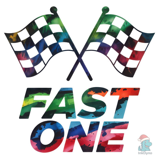 Checkered Racing Flags Fast One - DTF Transfer