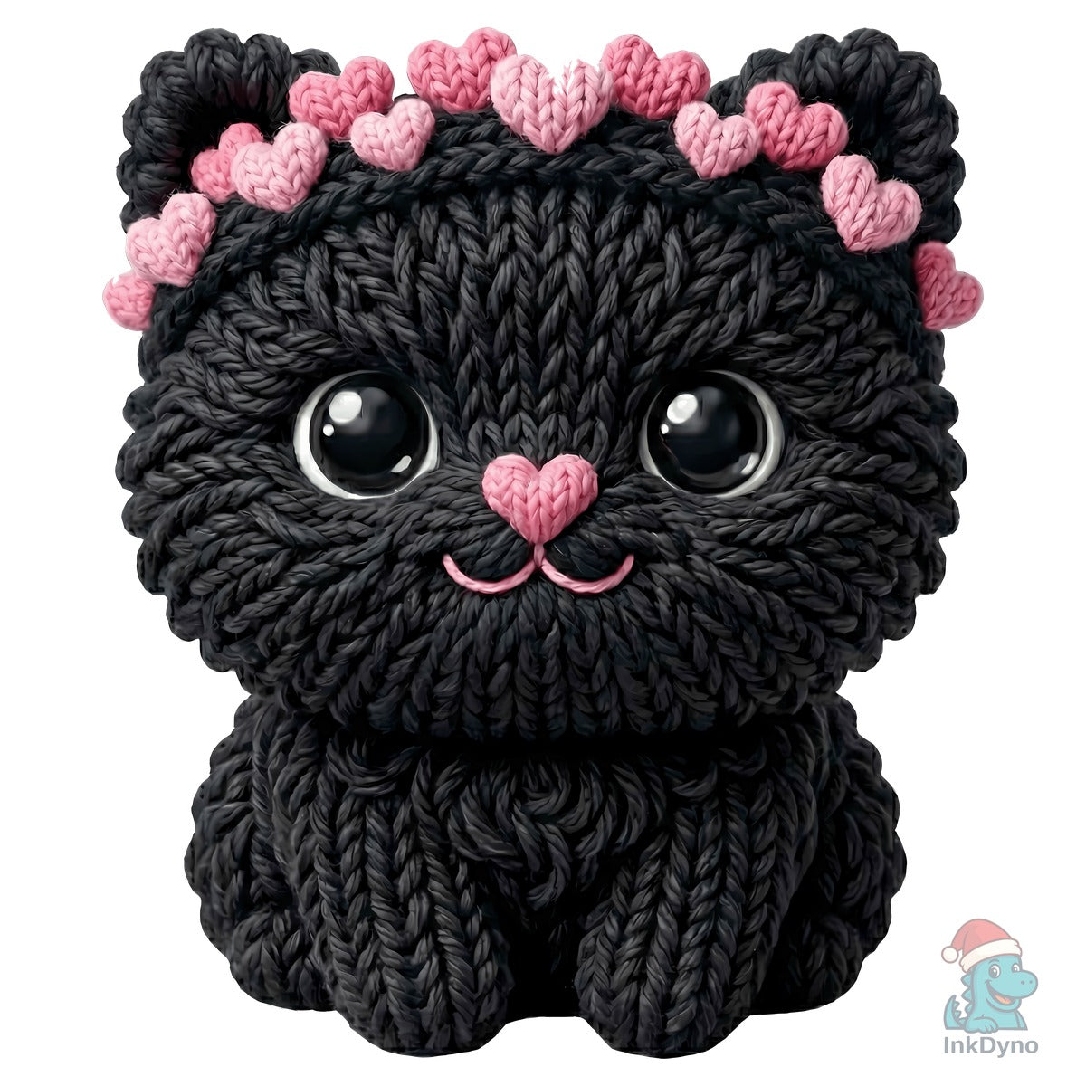 Faux Yarn Knitted Valentine Cat