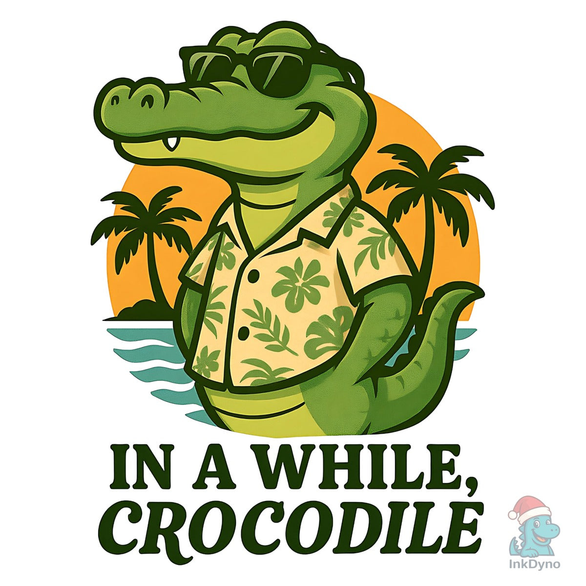 Funny Crocodile in a While Crocodil