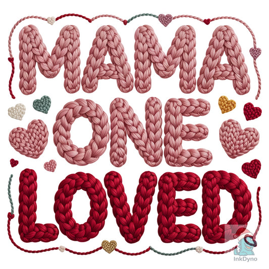 Knitted Mama One Loved Heart - DTF Transfer