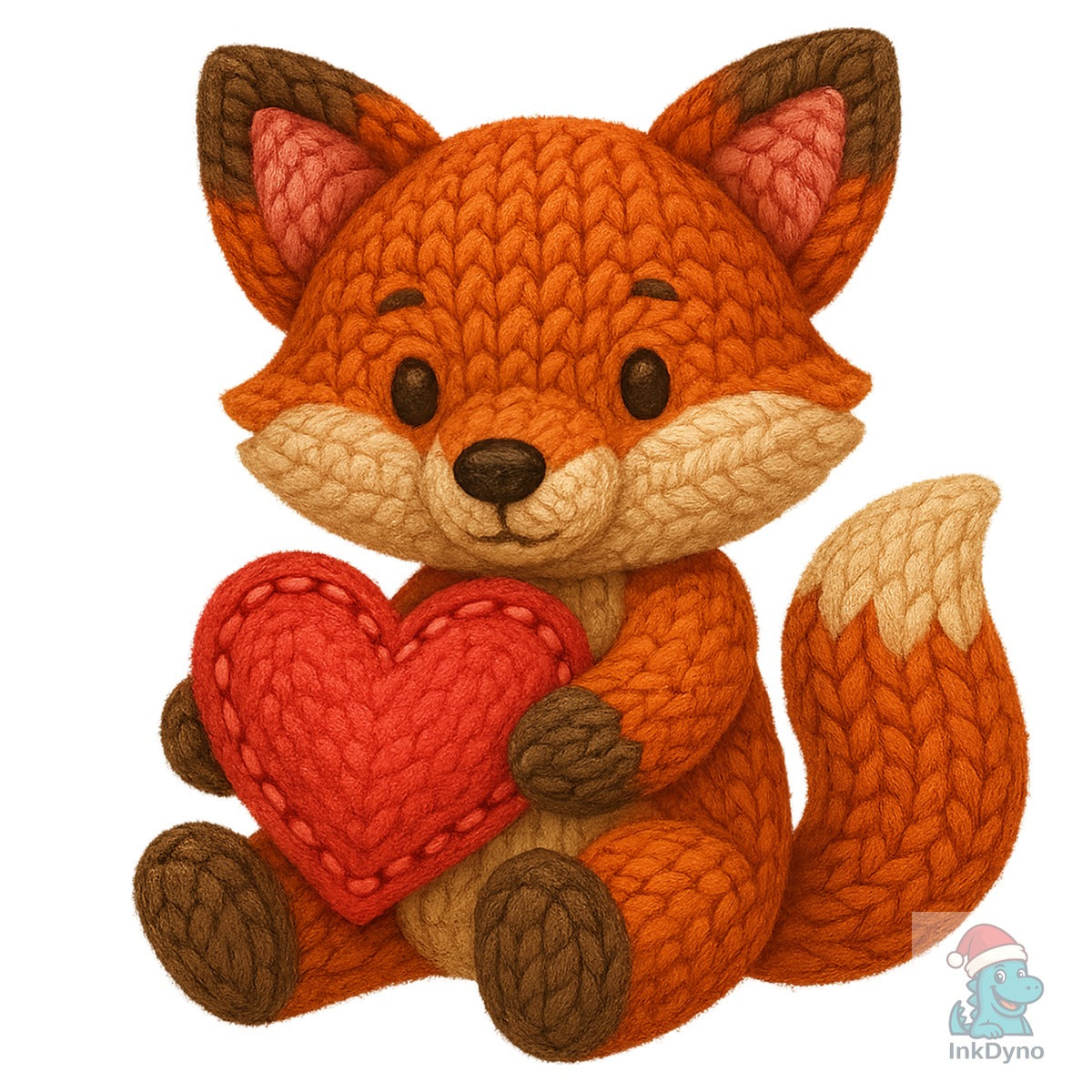 Faux Crochet Fox Cute Valentine