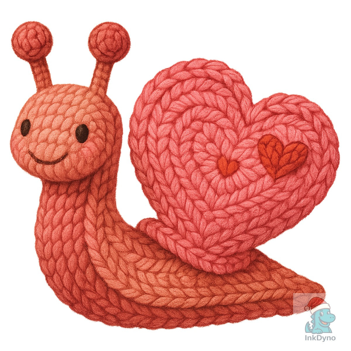 Faux Crochet Snail Cute Valentine